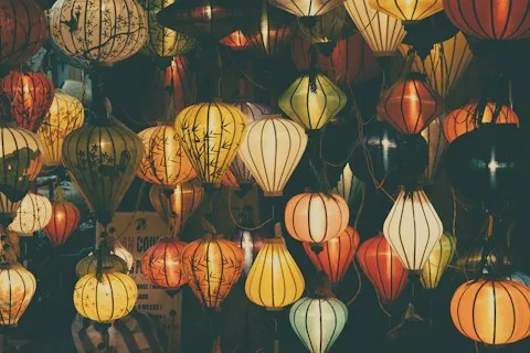 White and red paper lanterns in Hoi An