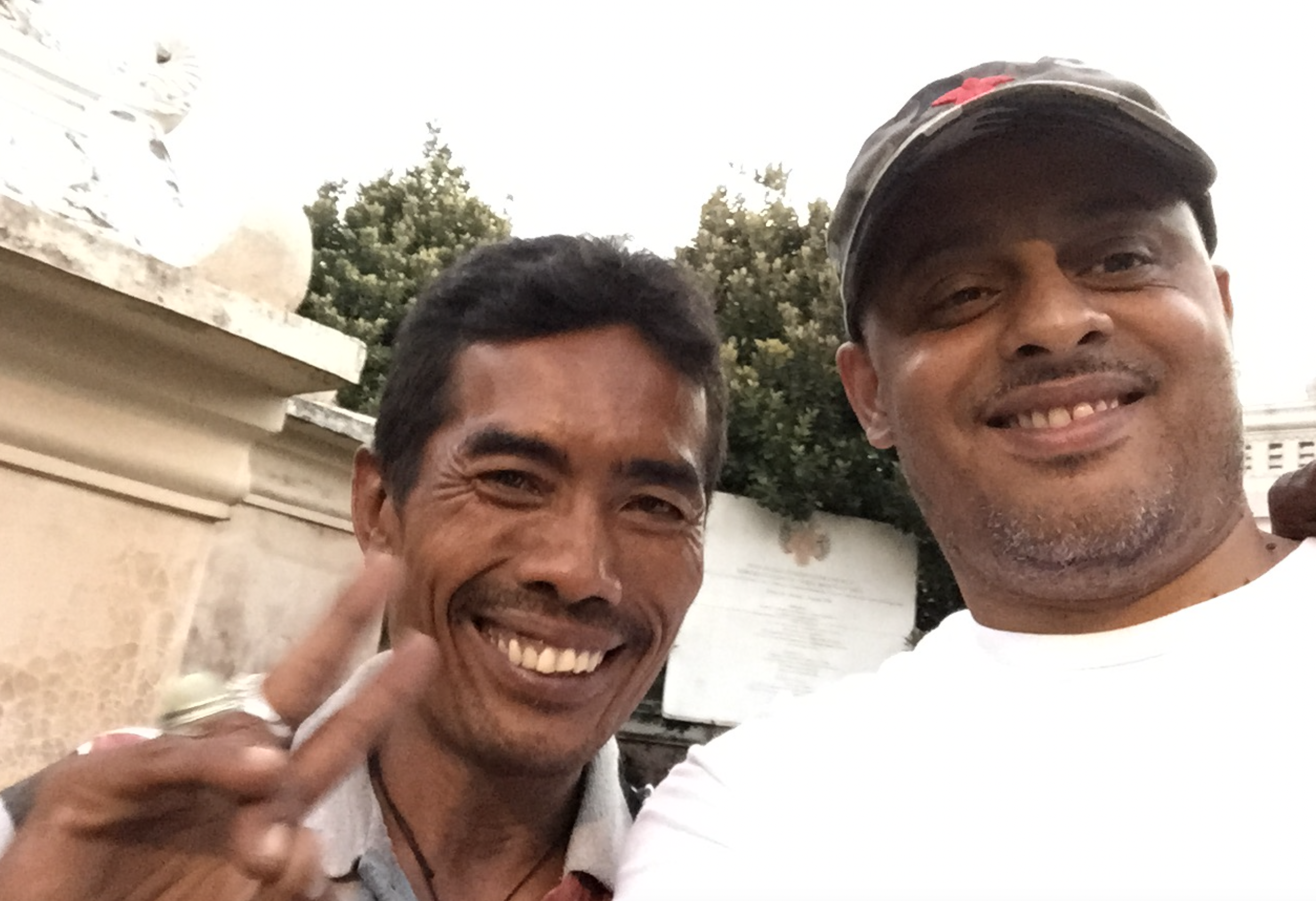 Greg Brown and a guide at Taman Sari Water Castle, Yogyakarta
